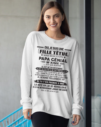 DÉCEMBRE - Oui, je suis une fille têtue – T-shirt | Cadeau d’anniversaire de papa pour sa fille - NINA12 / fr12 (SKU12-214-12)