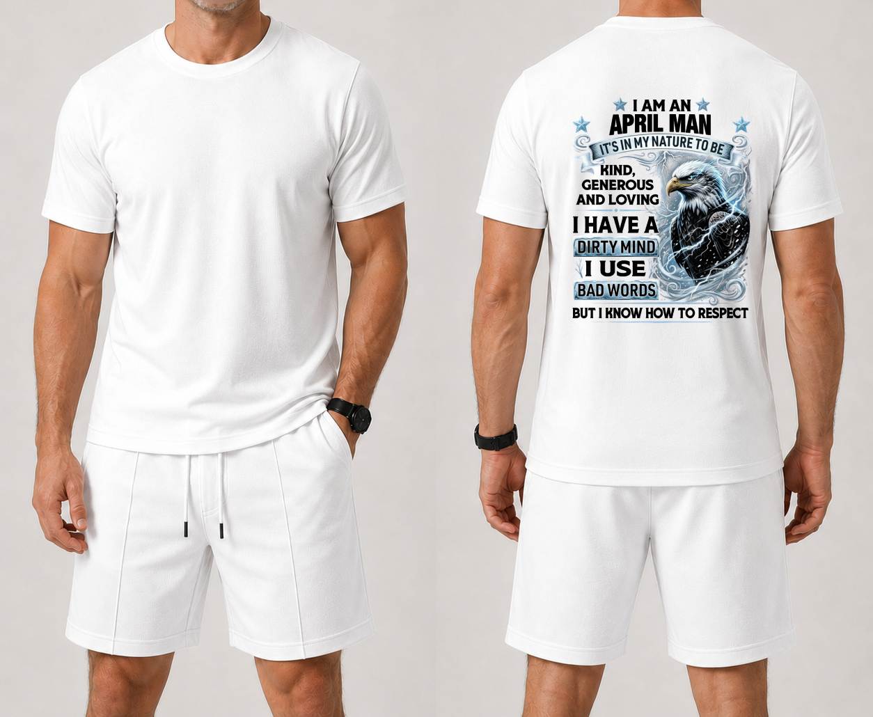 APRIL - I AM A MAN KIND, GENEROUS AND LOVING - BIRTHDAY CASUAL SUIT FOR MEN - NINA04 (SKU2607-256-04) | Waffle casual suit A09-739