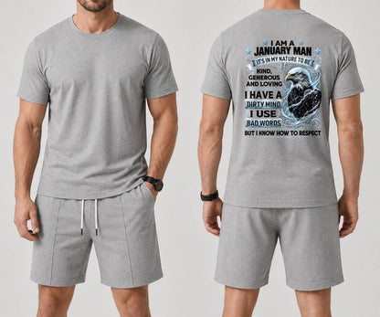 JANUARY - I AM A MAN KIND, GENEROUS AND LOVING - BIRTHDAY CASUAL SUIT FOR MEN - NINA01 (SKU2607-256-01)| Waffle casual suit A09-739