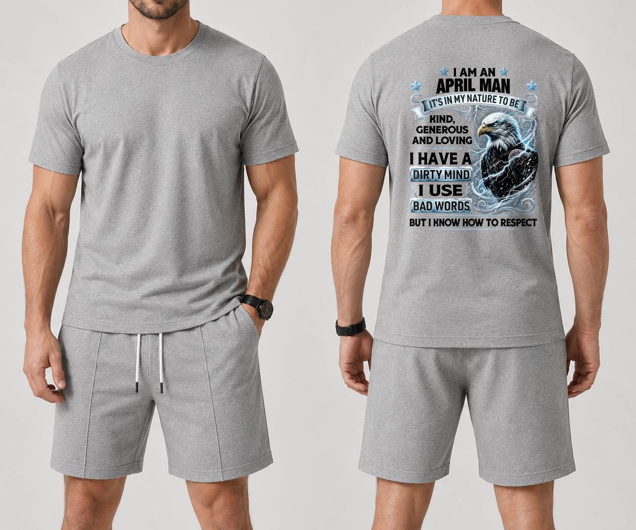 APRIL - I AM A MAN KIND, GENEROUS AND LOVING - BIRTHDAY CASUAL SUIT FOR MEN - NINA04 (SKU2607-256-04) | Waffle casual suit A09-739