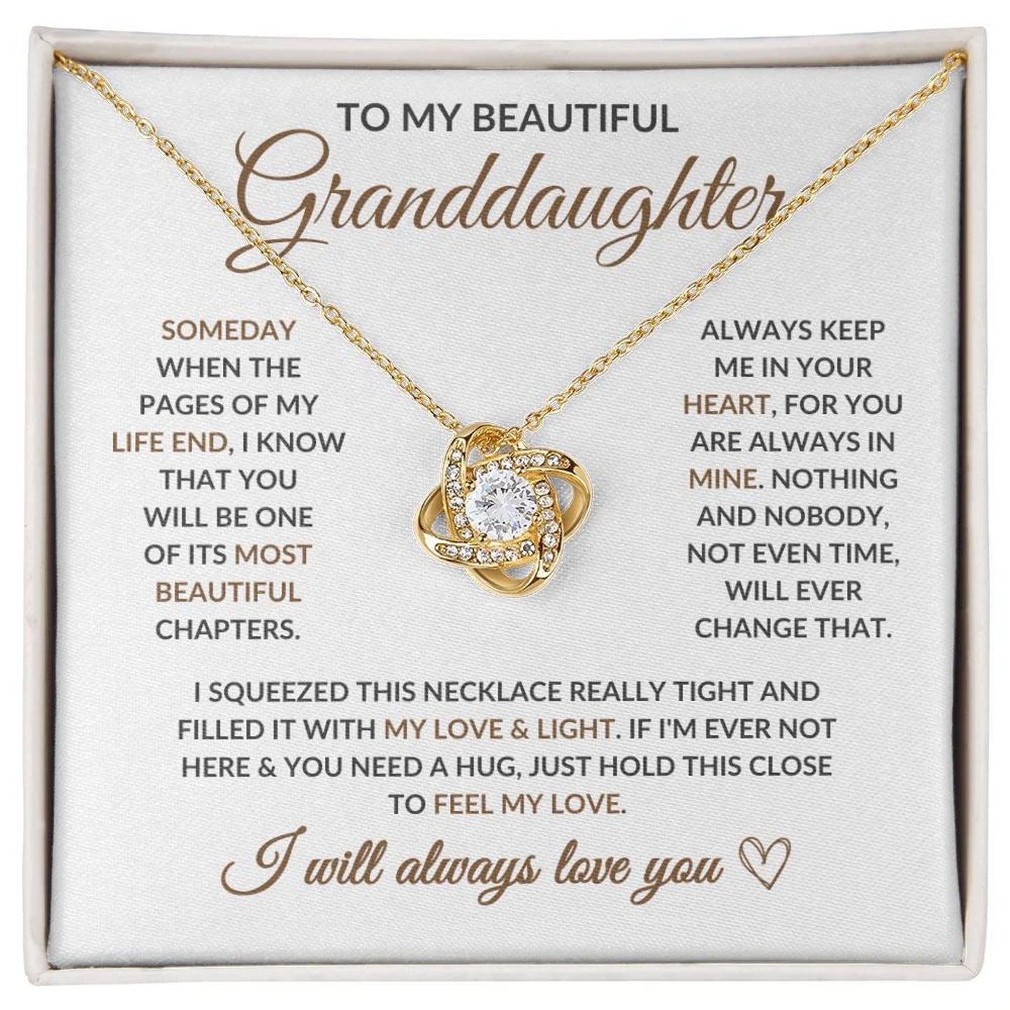 TO MY GRANDDAUGHTER FROM GRANDPA - Premium Love Knot Necklace