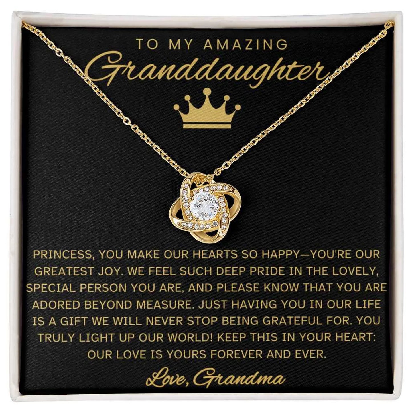 TO MY GRANDDAUGHTER FROM GRANDMA - Premium Love Knot Necklace
