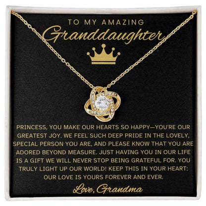 TO MY GRANDDAUGHTER FROM GRANDMA - Premium Love Knot Necklace