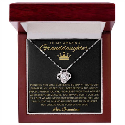 TO MY GRANDDAUGHTER FROM GRANDMA - Premium Love Knot Necklace