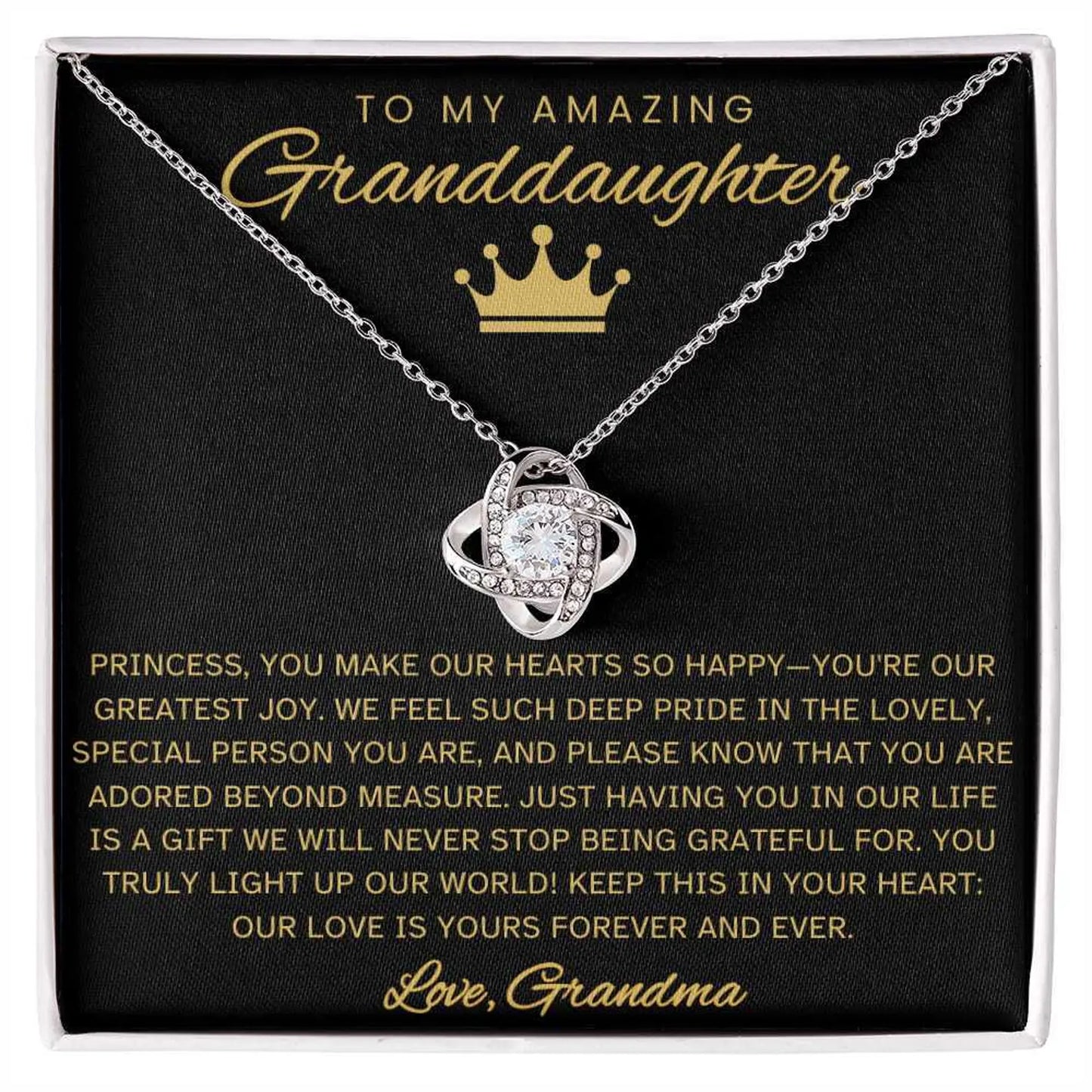 TO MY GRANDDAUGHTER FROM GRANDMA - Premium Love Knot Necklace