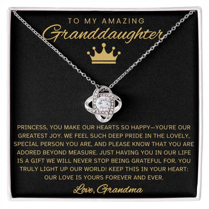 TO MY GRANDDAUGHTER FROM GRANDMA - Premium Love Knot Necklace