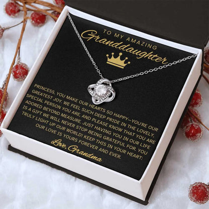 TO MY GRANDDAUGHTER FROM GRANDMA - Premium Love Knot Necklace
