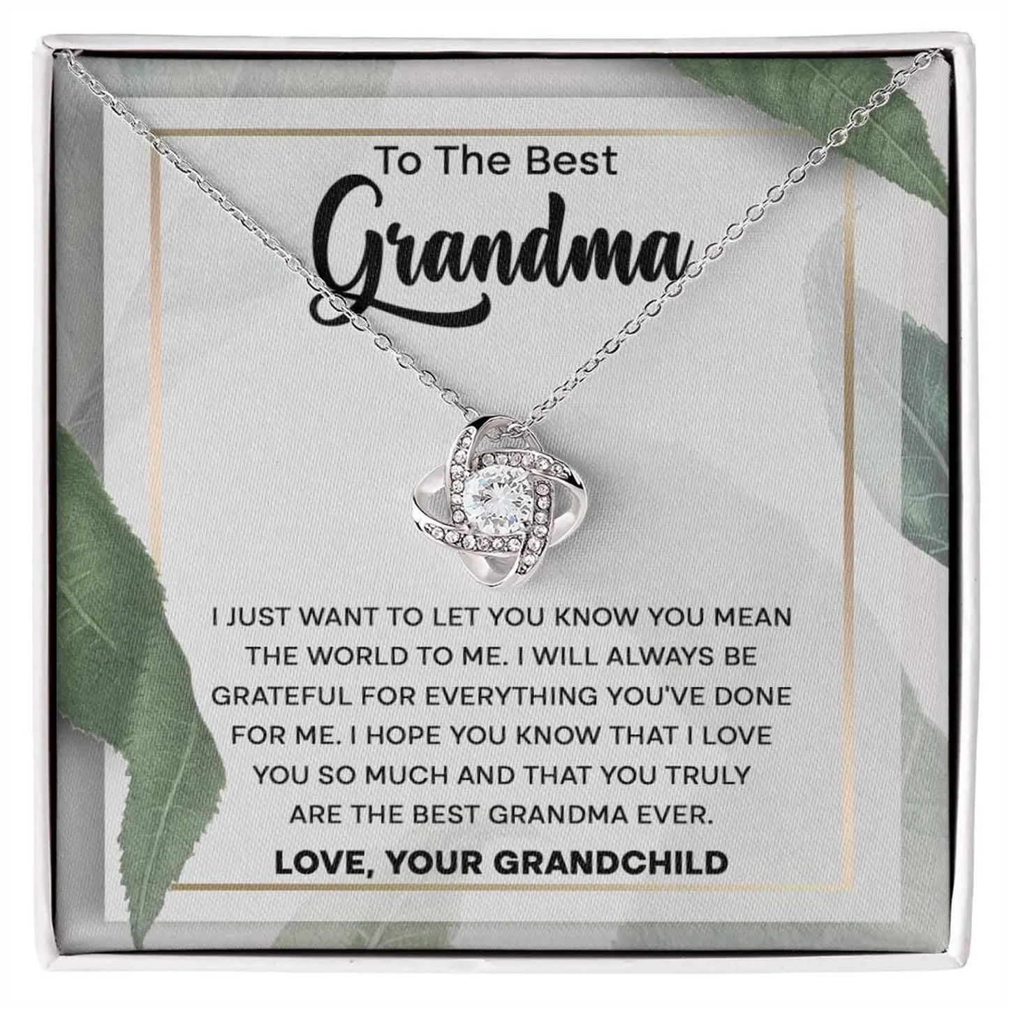 TO MY GRANDMA FROM GRANDCHILD - Premium Love Knot Necklace
