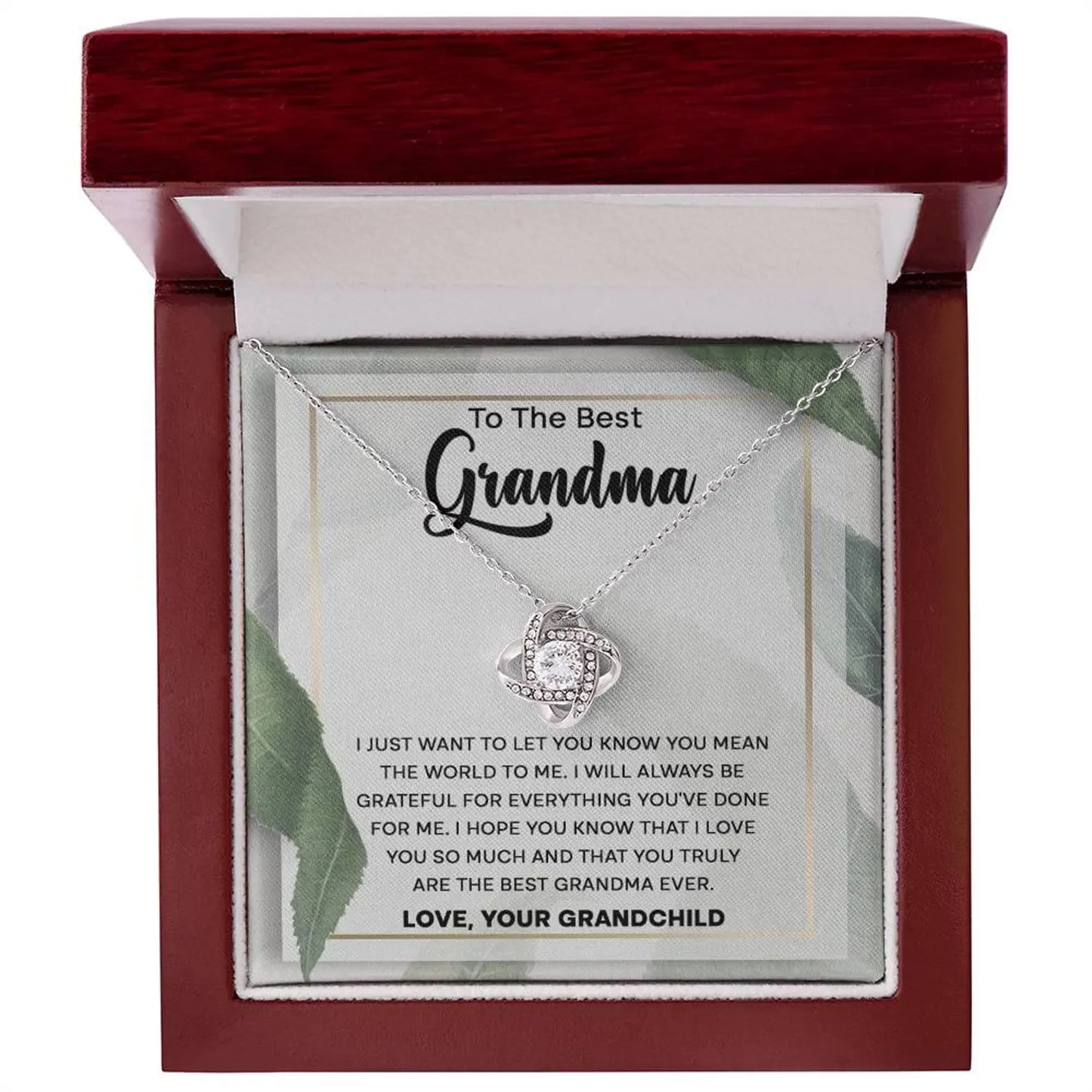 TO MY GRANDMA FROM GRANDCHILD - Premium Love Knot Necklace