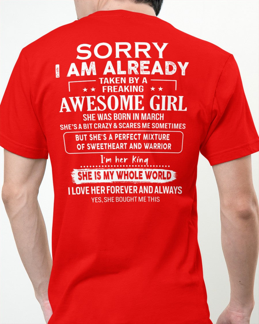 March - Awesome girl - Perfect gift for your boyfriend - (SKU04-86-03) - From Wife NINA03