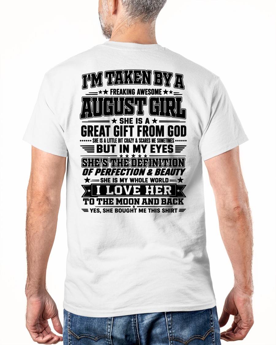 AUGUST - I'm Taken By A Freaking Awesome Girl Shirt – Gift for your Boyfriend or Husband from wife - NINA08 (SKU2606-320-08)