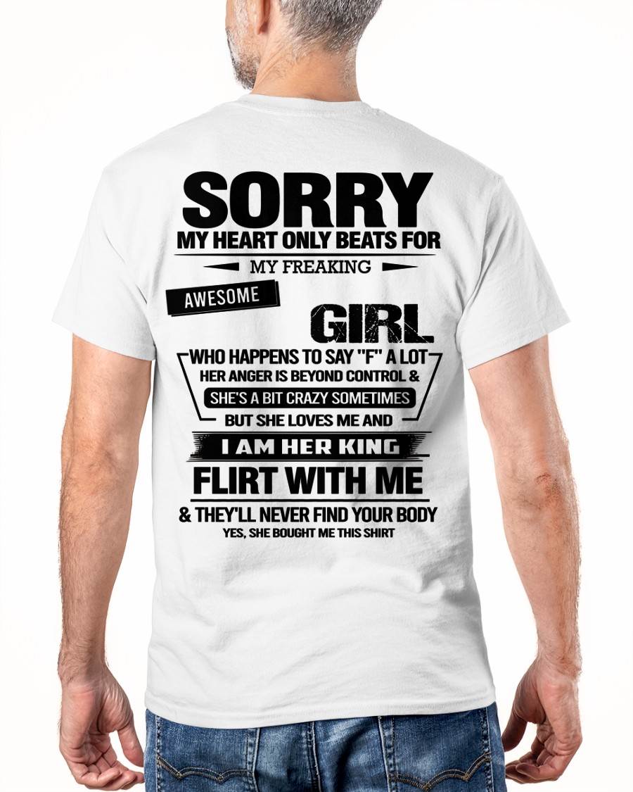 SORRY MY HEART ONLY BEATS FOR MY FREAKING AWESOME GIRL - FROM WIFE - NINA00 (SKU26T-01-59-00)