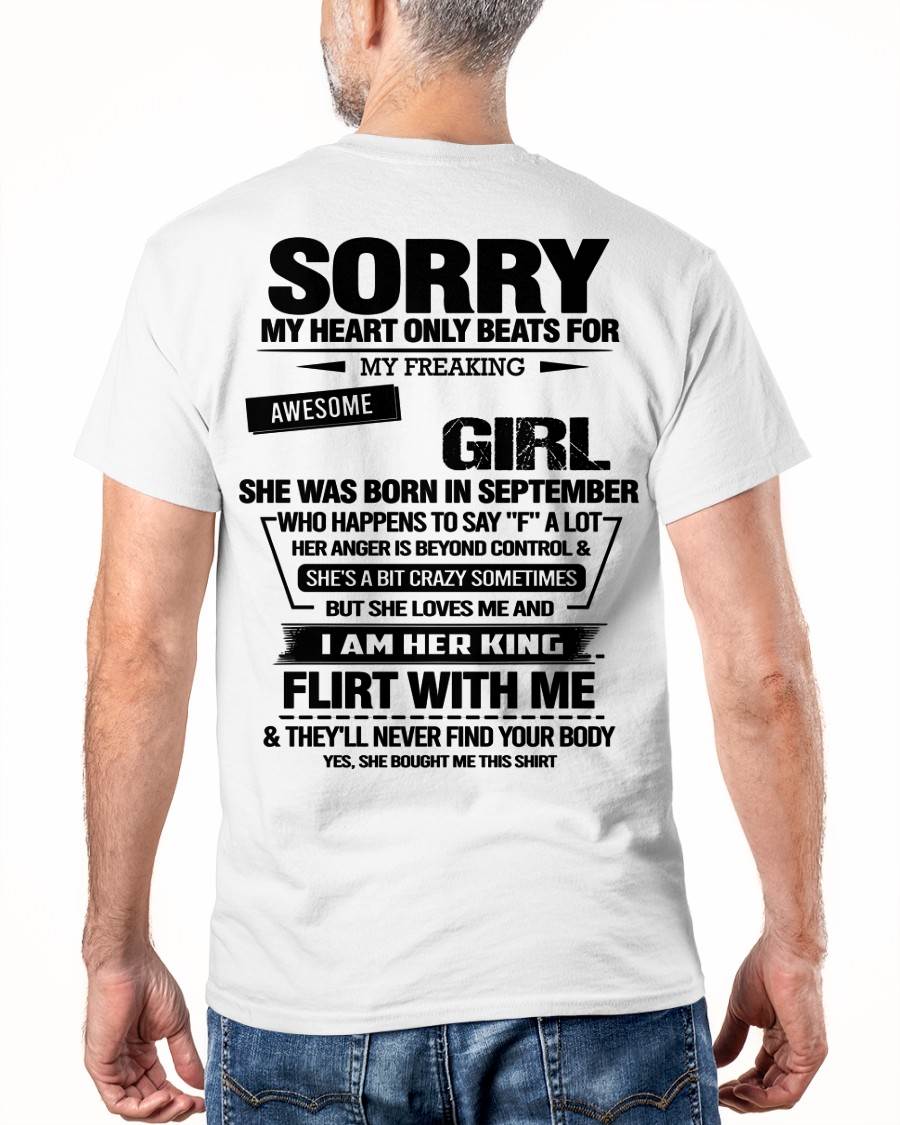 SEPTEMBER - SORRY MY HEART ONLY BEATS FOR MY FREAKING AWESOME GIRL - FROM WIFE - NINA09 (SKU26T-01-59-09)
