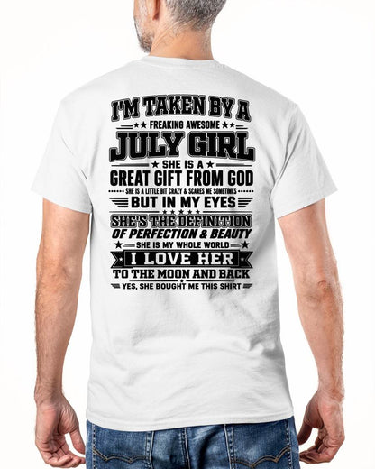 JULY - I'm Taken By A Freaking Awesome Girl Shirt – Gift for your Boyfriend or Husband from wife - NINA07 (SKU2606-320-07)