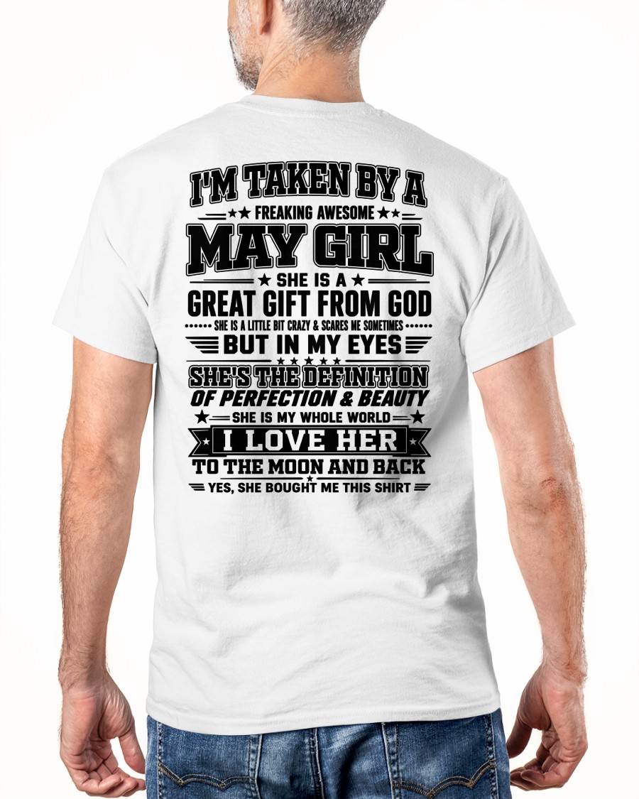 MAY - I'm Taken By A Freaking Awesome Girl Shirt – Gift for your Boyfriend or Husband from wife - NINA05 (SKU2606-320-05)