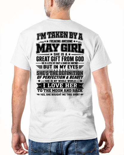 MAY - I'm Taken By A Freaking Awesome Girl Shirt – Gift for your Boyfriend or Husband from wife - NINA05 (SKU2606-320-05)