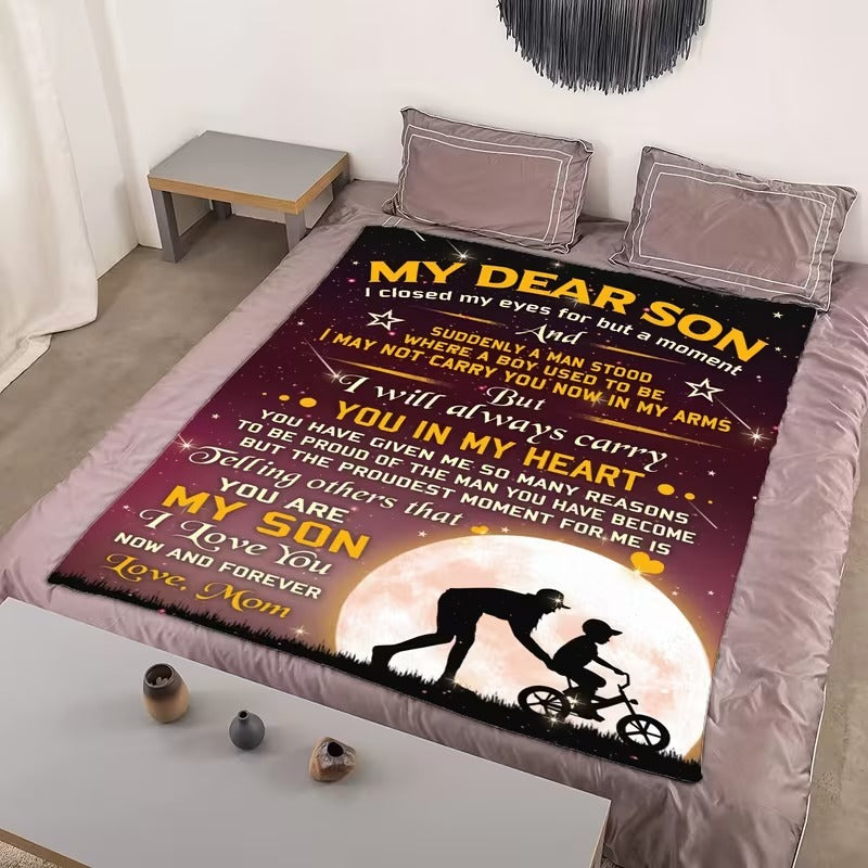 BLANKET FOR SON FROM MOM – COMFORT & WARMTH GIFT Sherpa Fleece Blanket