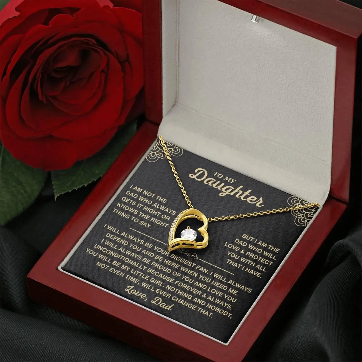 TO MY DAUGHTER "Whenever Your Crown Gets Heavy" - GIFT FROM DAD NTTD00 - Forever Love Necklace