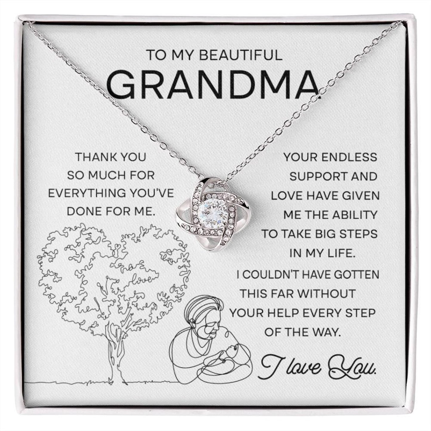 TO MY GRANDMA FROM GRANDSON - Premium Love Knot Necklace