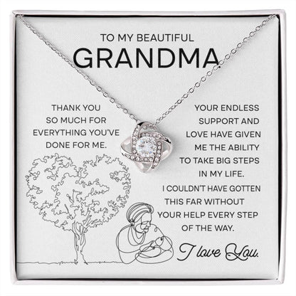 TO MY GRANDMA FROM GRANDSON - Premium Love Knot Necklace