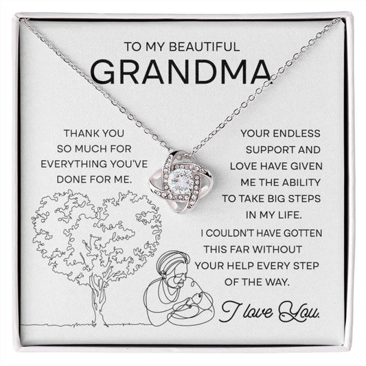 TO MY GRANDMA FROM GRANDSON - Premium Love Knot Necklace