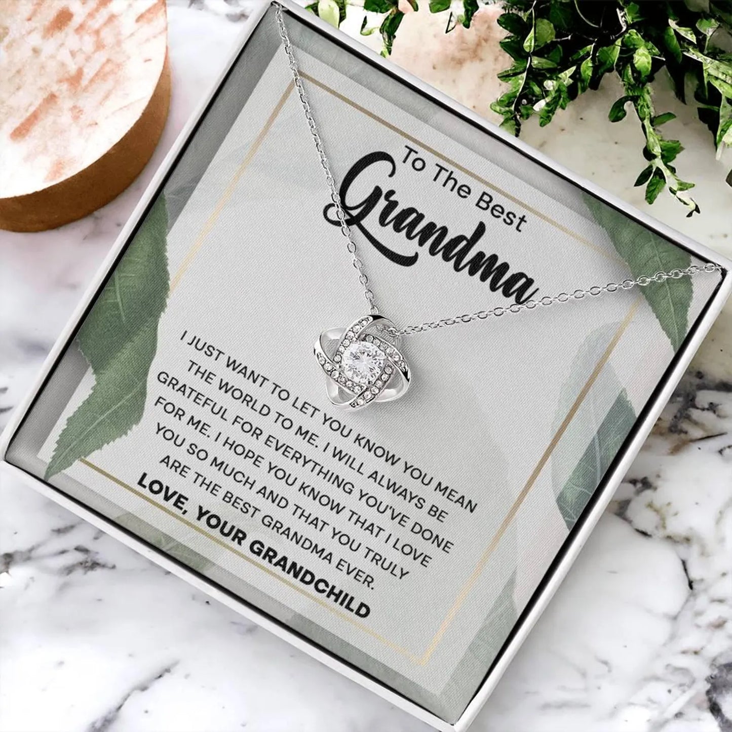 TO MY GRANDMA FROM GRANDCHILD - Premium Love Knot Necklace