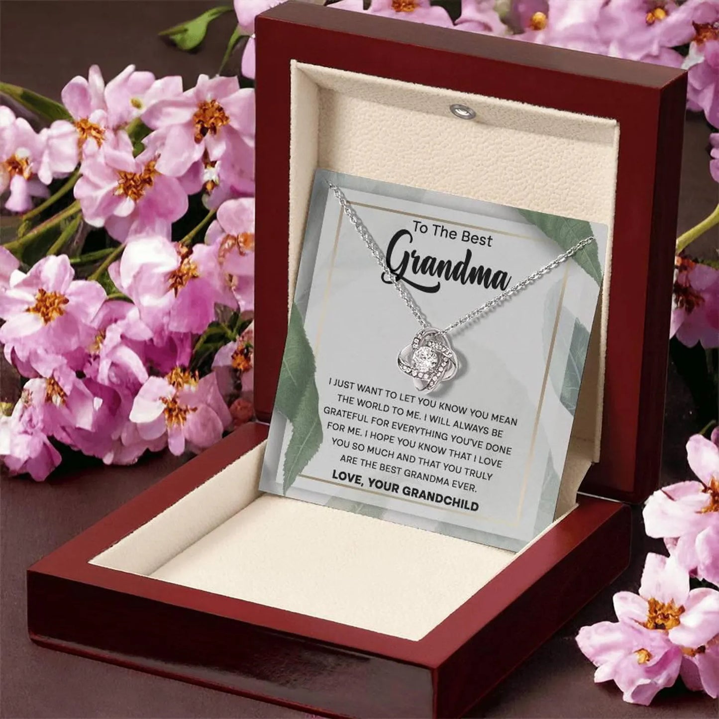 TO MY GRANDMA FROM GRANDCHILD - Premium Love Knot Necklace