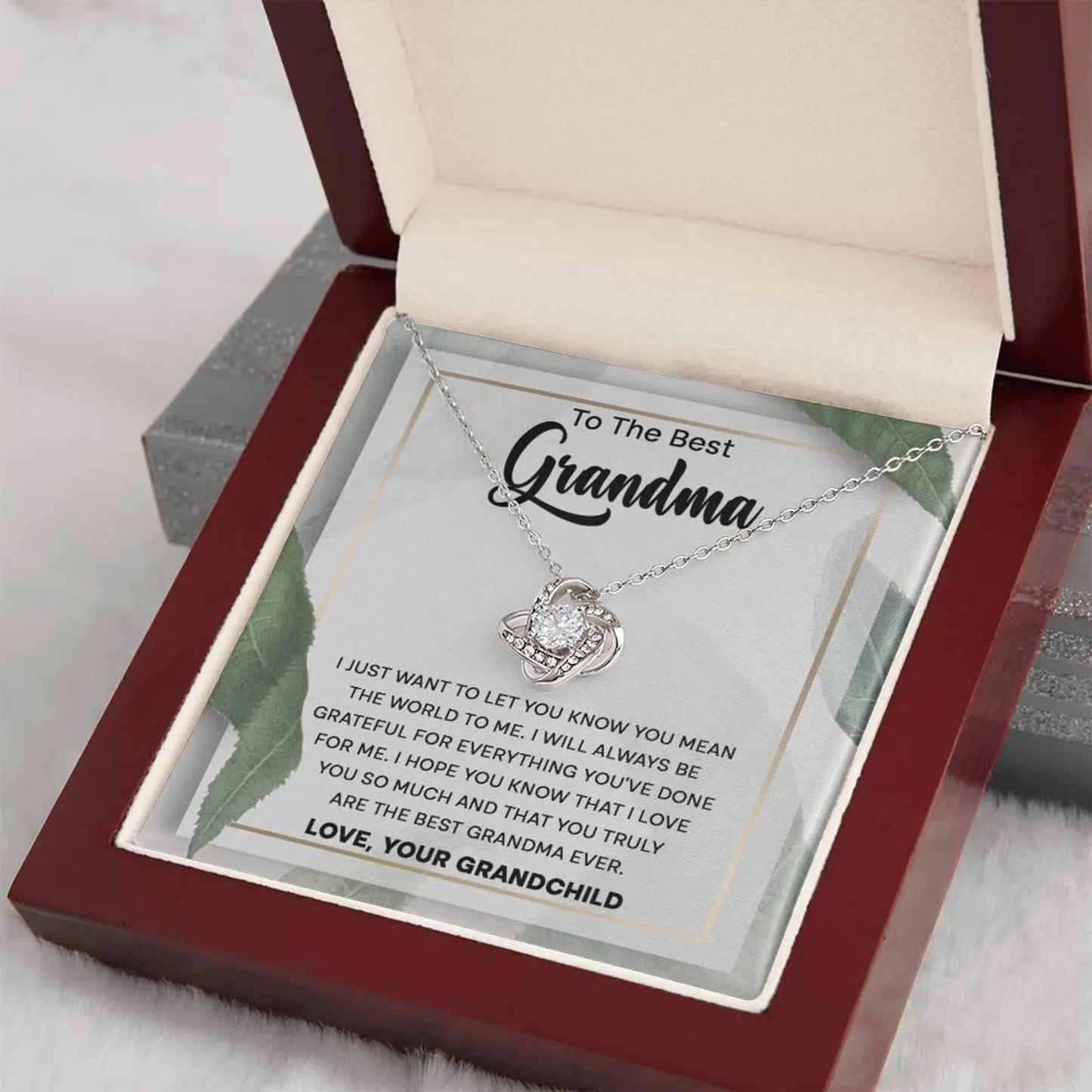 TO MY GRANDMA FROM GRANDCHILD - Premium Love Knot Necklace