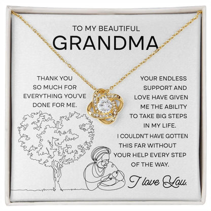 TO MY GRANDMA FROM GRANDSON - Premium Love Knot Necklace