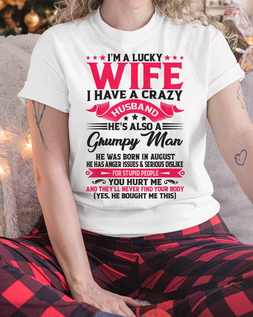 AUGUST - TO MY WIFE - I'M A LUCKY WIFE - GIFT FROM HUSBAND - NINA08 (SKU10-136-08)