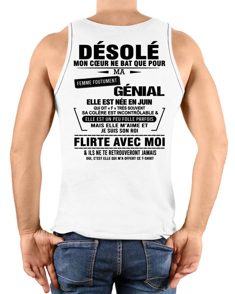 JUIN - DÉSOLÉ, MON CŒUR NE BAT QUE POUR MA FEMME FOUTUMENT GÉNIALE — DE SA FEMME - FR06 / NINA06 (SKU26T-01258-06)