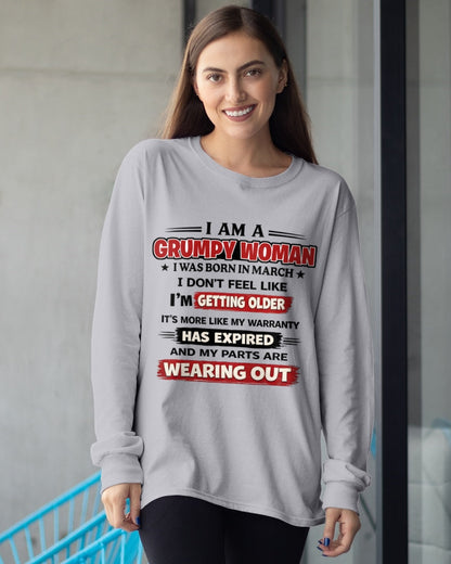 NINA03 - Funny Grumpy Woman Shirt Born in March – Birthday Gift Idea - FMA (SKU2602-177-03)
