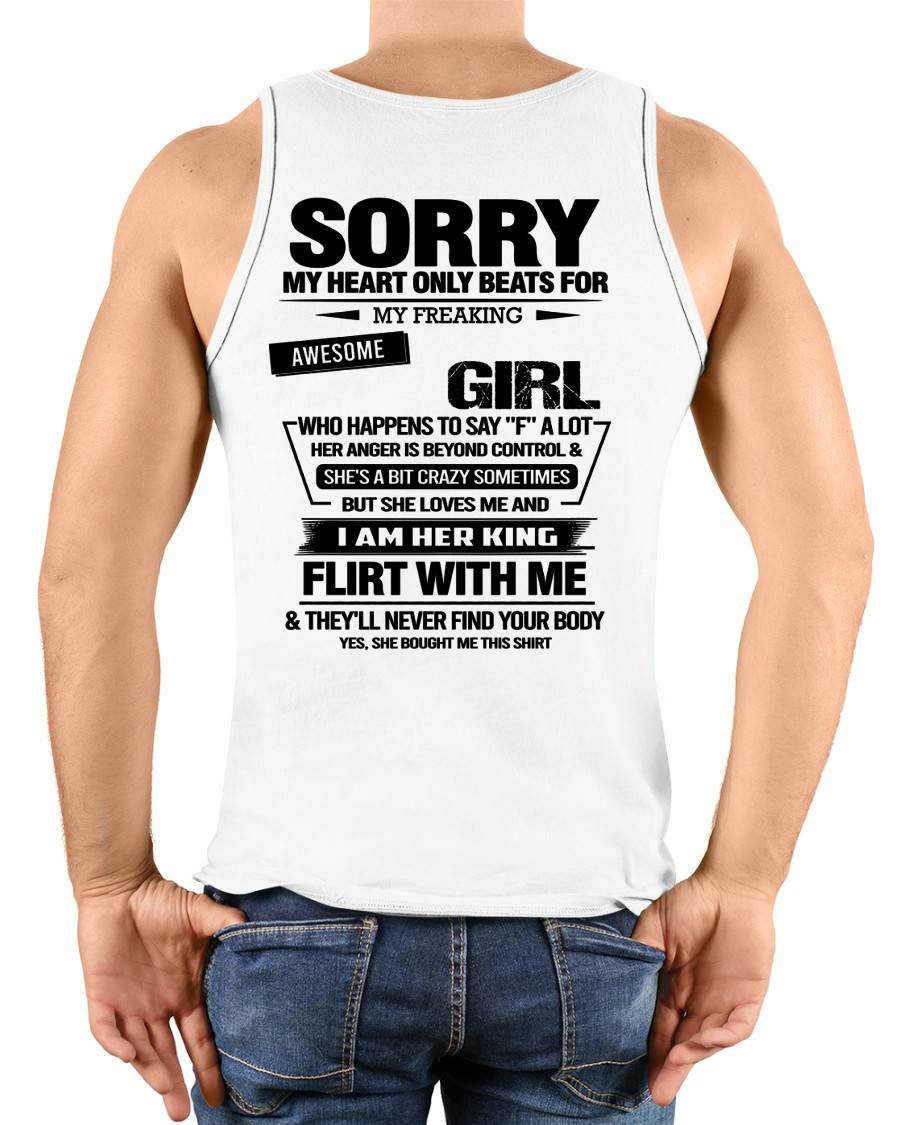 SORRY MY HEART ONLY BEATS FOR MY FREAKING AWESOME GIRL - FROM WIFE - NINA00 (SKU26T-01-59-00)