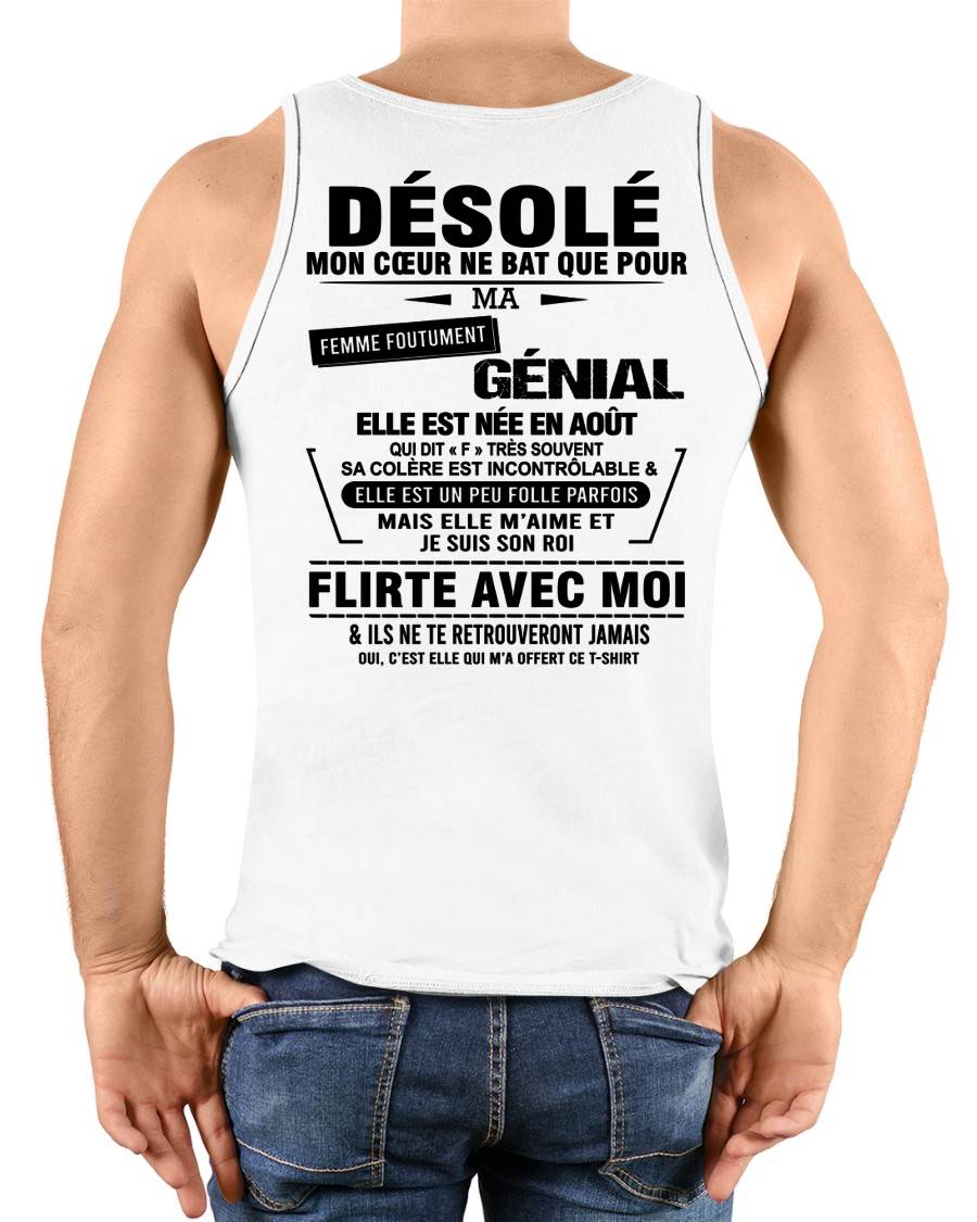 AOÛT - DÉSOLÉ, MON CŒUR NE BAT QUE POUR MA FEMME FOUTUMENT GÉNIALE — DE SA FEMME - FR08 / NINA08 (SKU26T-01258-08)