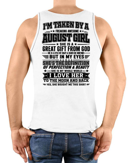 AUGUST - I'm Taken By A Freaking Awesome Girl Shirt – Gift for your Boyfriend or Husband from wife - NINA08 (SKU2606-320-08)