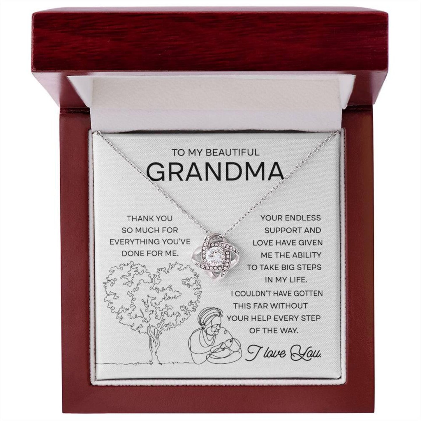 TO MY GRANDMA FROM GRANDSON - Premium Love Knot Necklace