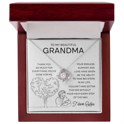 TO MY GRANDMA FROM GRANDSON - Premium Love Knot Necklace