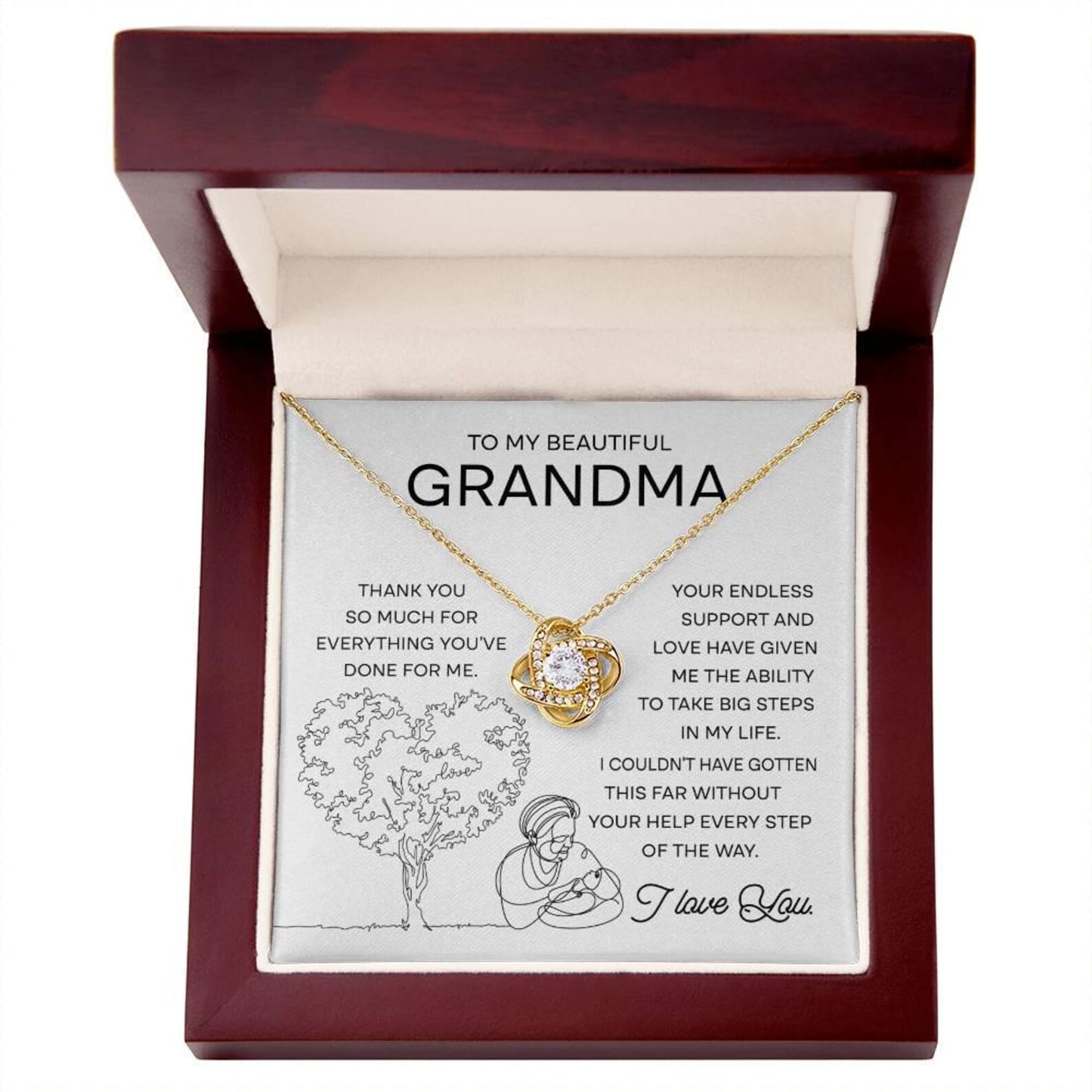 TO MY GRANDMA FROM GRANDSON - Premium Love Knot Necklace