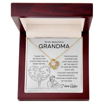 TO MY GRANDMA FROM GRANDSON - Premium Love Knot Necklace