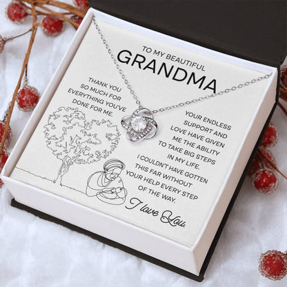 TO MY GRANDMA FROM GRANDSON - Premium Love Knot Necklace