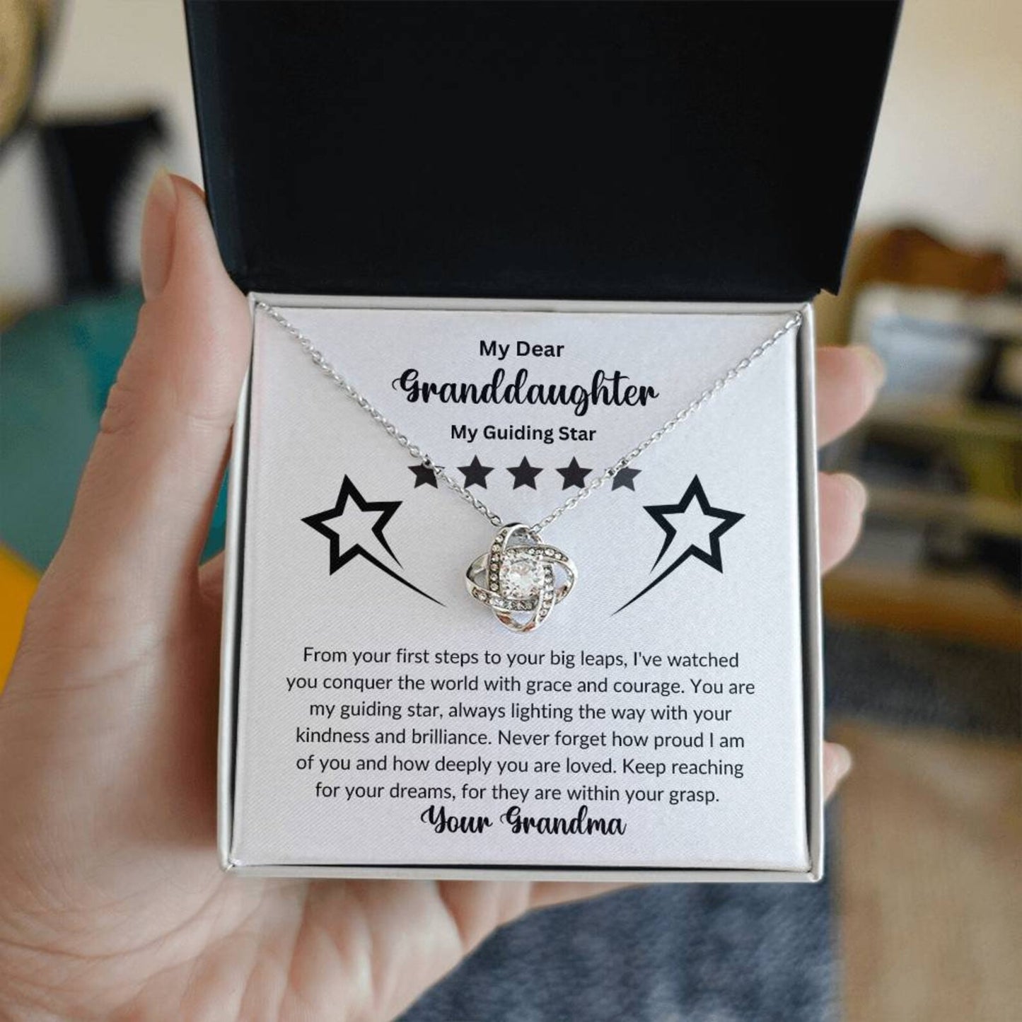 TO MY GRANDDAUGHTER FROM GRANDMA - Premium Love Knot Necklace