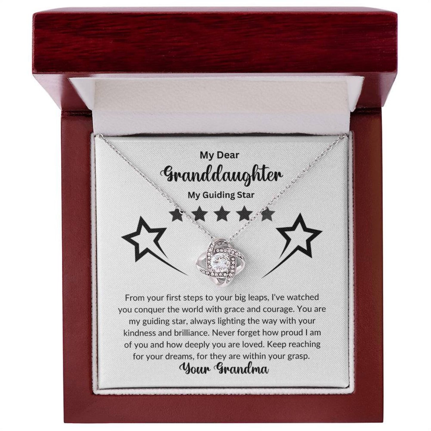 TO MY GRANDDAUGHTER FROM GRANDMA - Premium Love Knot Necklace