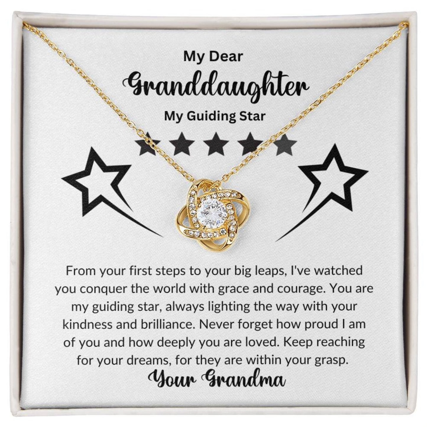 TO MY GRANDDAUGHTER FROM GRANDMA - Premium Love Knot Necklace