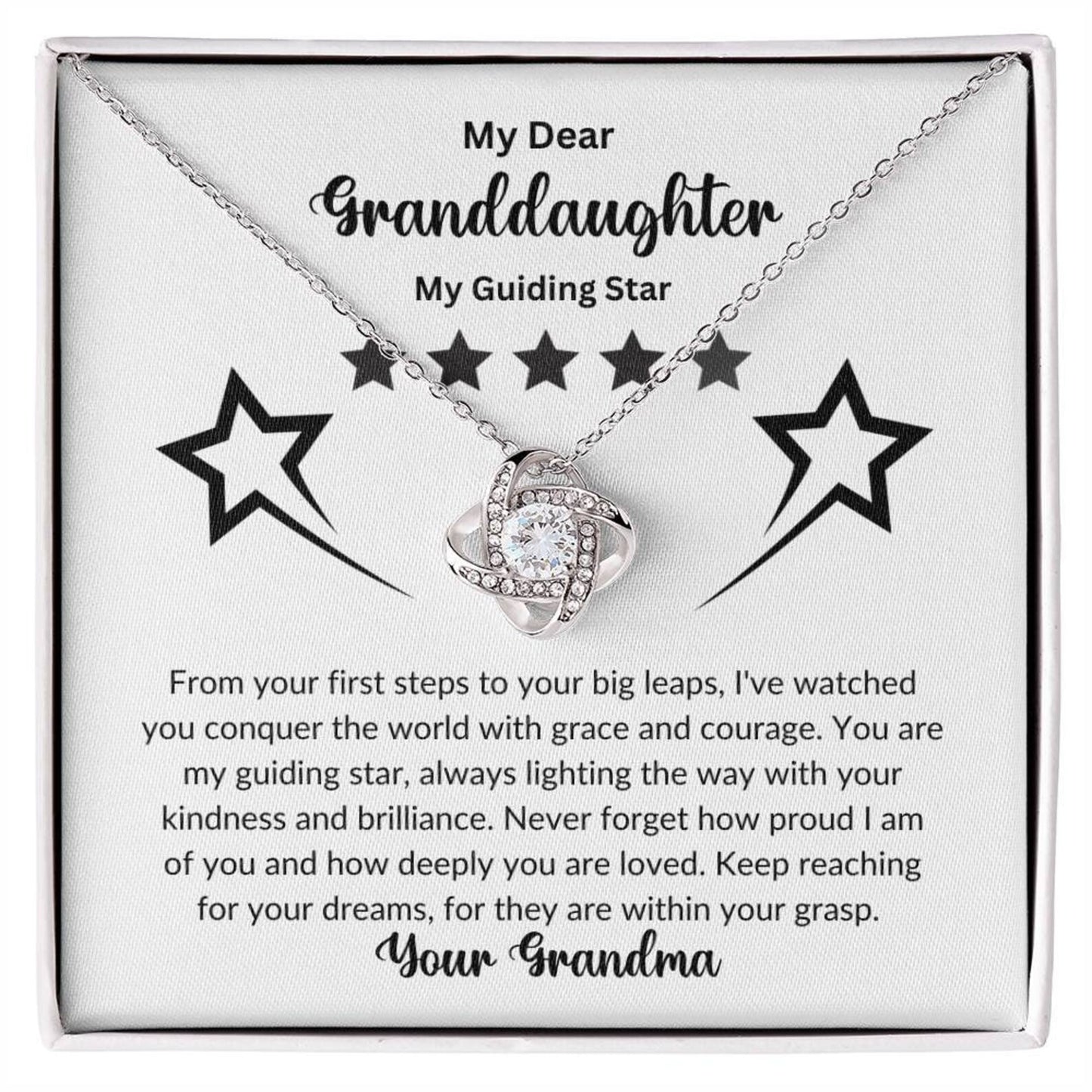 TO MY GRANDDAUGHTER FROM GRANDMA - Premium Love Knot Necklace