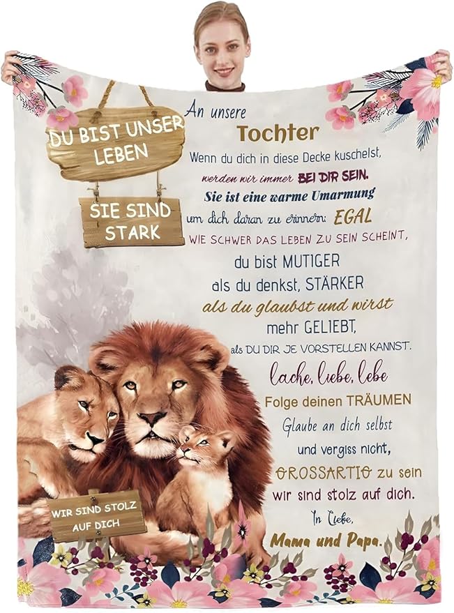 Besonderes Geschenk für deine Tochter – Decke von Mama Papa