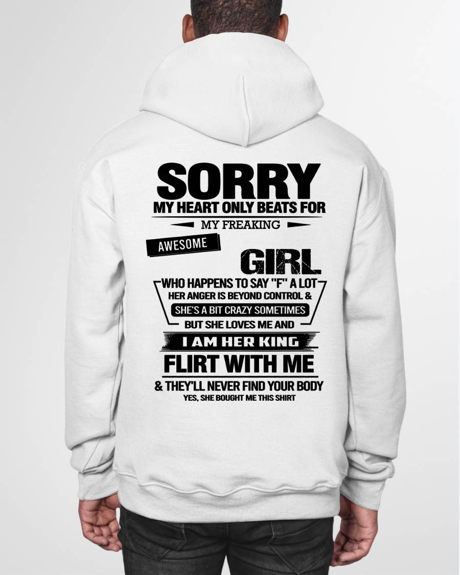 SORRY MY HEART ONLY BEATS FOR MY FREAKING AWESOME GIRL - FROM WIFE - NINA00 (SKU26T-01-59-00)