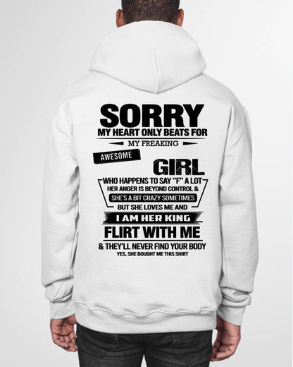 SORRY MY HEART ONLY BEATS FOR MY FREAKING AWESOME GIRL - FROM WIFE - NINA00 (SKU26T-01-59-00)