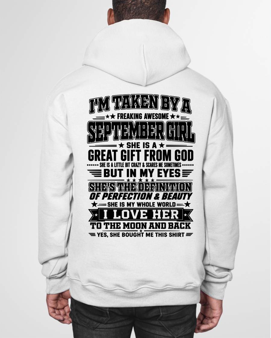 SEPTEMBER - I'm Taken By A Freaking Awesome Girl Shirt – Gift for your Boyfriend or Husband from wife - NINA09 (SKU2606-320-09)