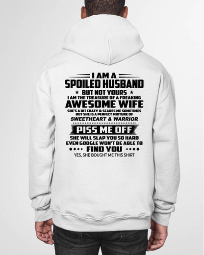 I AM THE TREASURE OF A FREAKING AWESOME WIFE - FROM WIFE - NINA00 (SKU2604-308-00)