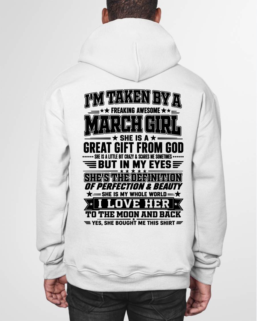 MARCH - I'm Taken By A Freaking Awesome Girl Shirt – Gift for your Boyfriend or Husband from wife - NINA03 (SKU2606-320-03)